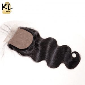 KL Hair Free Part Silk Base Closure Body Wave Human Hair Brazilian Remy Hair 4x4 Silk Closure Bleached Knots With Baby Hair