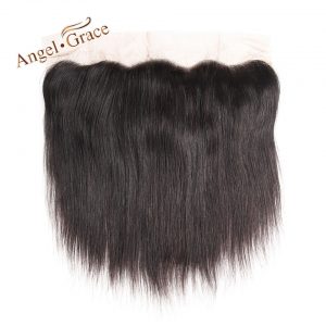 ANGEL GRACE HAIR Brazilian Straight Hair Free Part Frontal 100% Human Hair 13x4 Ear To Ear Lace Frontal Remy Hair Free Shipping