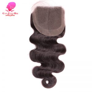 QUEEN BEAUTY HAIR Brazilian Body Wave Closure 4x4 Remy Human Hair Lace Closure Free Part Bleached Knots With Baby Hair
