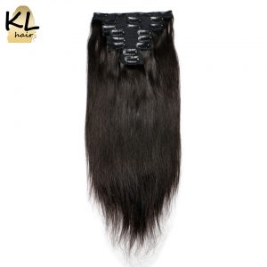 KL Hair Brazilian Straight Hair Clip in Human Hair Extensions Natural Color Remy Hair Clip-ins 120G 8Pcs/Set Free Shipping