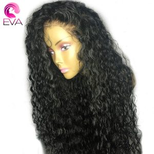 Eva Hair Full Lace Human Hair Wigs Pre Plucked With Baby Hair 14-26 Natural Color Brazilian Remy Hair Curly Wigs For Black Women