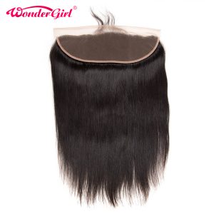 Wonder girl Straight Hair 13x4 Ear to Ear Lace Frontal With Baby Hair Brazilian Remy Hair Natural Color 100% Human Hair Closure