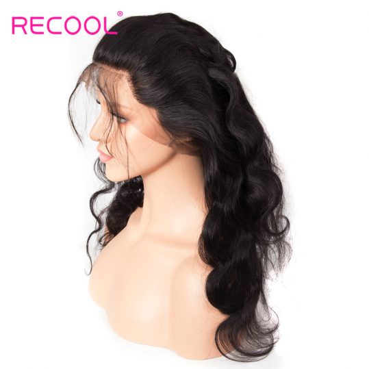 Recool 360 Lace Frontal Wig With Baby Hair Brazilian Body Wave Can Match Bundles 130% Density Ear to Ear Lace Frontal Closure