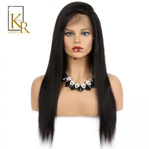 Lace Front Human Hair Wigs For Black Women Remy Brazilian Straight Black Hair Pre Plucked With Natural Hairline King Rosa Queen