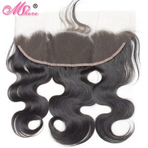 Mshere Hair Brazilian Body Wave Ear to Ear Lace Frontal with Baby Hair 100% Human Hair Lace Closure 13"x4" Natural Remy Hair