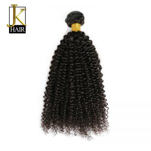JK Kinky Curly Weave Human Hair Bundles Remy Brazilian Hair Weave Bundles 1PC Weaving Extension Natural Color 8-28" No Split End
