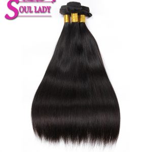 Soul Lady Hair Straight Brazilian Remy Hair 100% Human Hair Weave bundle 100g/pcs Natural Black 12-28 Inch Free Shipping
