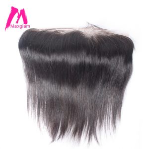 Maxglam Lace Frontal Closure 4X13 Pre Plucked Hairline Brazilian Hair Straight Remy Human Hair Free Shipping