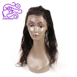 Ashimary hair 22*4*2 inch pre plucked 360 lace frontal closure with baby hair brazilian hair body wave 100% remy human hair