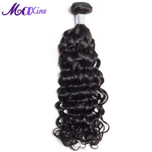 Maxine Hair Brazilian Water Wave Single Bundle 100% Human Hair Extensions Color 1B Remy Hair Weave Bundles 10"~28" Free Shipping