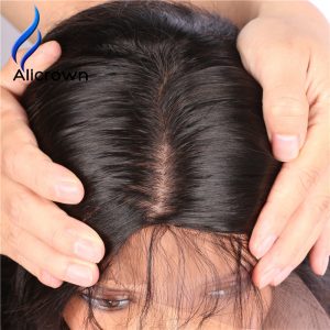 ALICROWN Silky Straight Silk Base Lace Front Human Hair Wigs For Black Women Brazilian Remy Hair Lace Wigs With Baby Hair