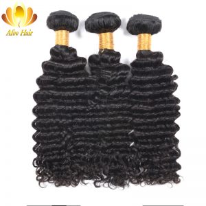 Ali Afee Brazilian Deep Wave Hair 1PC Remy Human Hair Extension Natural color Can Be Dyed And Bleached No Shedding No Tangling