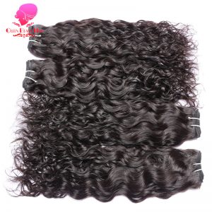 QUEEN BEAUTY HAIR Brazilian Water Wave Hair Bundles Remy Human Hair Weaving 1 Piece Natural Color 12inch To 30inch Hair Weft