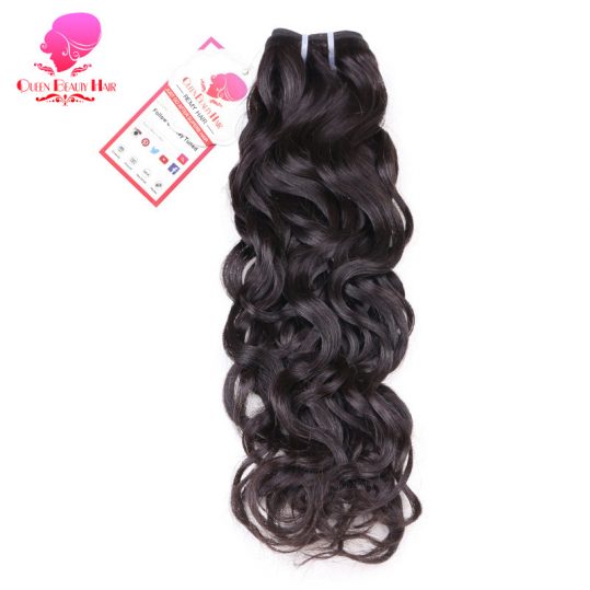 QUEEN BEAUTY HAIR Brazilian Water Wave Hair Bundles Remy Human Hair Weaving 1 Piece Natural Color 12inch To 30inch Hair Weft
