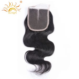 Sunlight Hair 4X4 Lace Closure Brazilian Body Wave Middle Part With Baby Hair Natural Color Remy Human Hair Shipping Free 8-20"