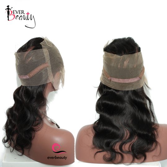 Ever Beauty Pre Plucked 360 Lace Frontal With Baby Hair Body Wave 100% Brazilian Remy Human Hair Natural Black Color 14-22inch