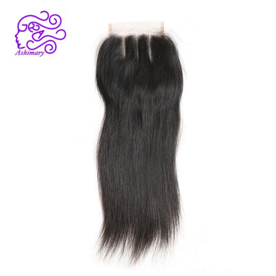 Ashimary Hair Straight Lace Closure Three Part 4x4Inch Brazilian Remy Hair Straight Closure 8"-20" 100% Human Hair Free Shipping