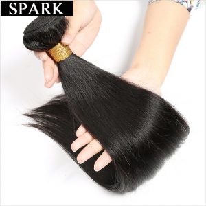 Spark Brazilian Straight Hair 100% Human Hair Weave Bundles 1 Piece Remy Hair Extensions Natural Color 8-26inch Free Shipping