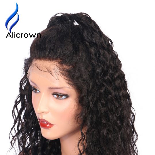 Alicrown Hair Curly Silk Top Lace Front Human Hair Wigs Brazilian Remy Hair Glueless Lace Wigs with baby hair Pre Plucked