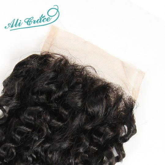 Ali Grace Hair Brazilian Kinky Curly Lace Closure 10-20 inch 4*4 Free Part Remy Human Hair Closure Free Shipping