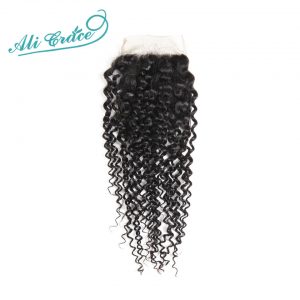 Ali Grace Hair Brazilian Kinky Curly Lace Closure 10-20 inch 4*4 Free Part Remy Human Hair Closure Free Shipping