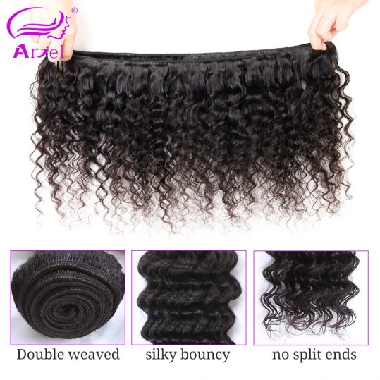 Ariel Hair Deep Wave Brazilian Hair Weave Bundles 100% Remy Human Hair 12"-28" Natural Color Free Shipping