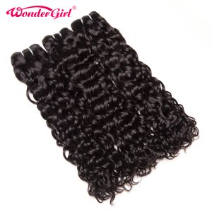 Wonder girl Brazilian Water Wave Bundles 100% Human Hair Weaving Natural Color Remy Hair Bundles 1PC Free Shipping