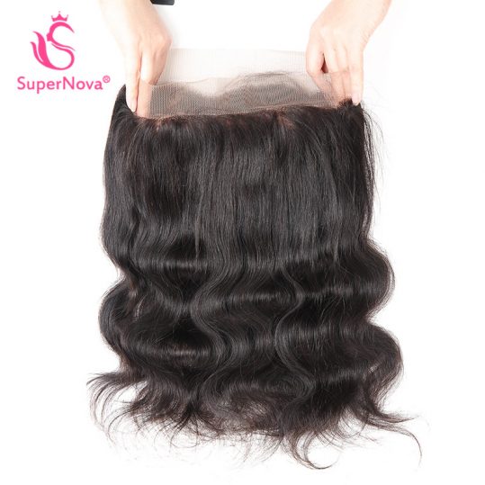 Supernova Pre Plucked 360 Lace Frontal Body Wave Brazilian Natural Hairline Remy Hair Baby Hair Shipping Free