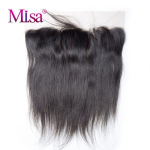 Mi Lisa Lace Frontal Closure Pre Plucked With Baby Hair 13''x4'' Swiss Lace Hand Tied 100% Human Hair 1 Piece Remy Straight Hair