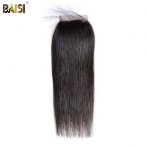 BAISI Peruvian Straight hair Swiss Lace Closure 4*4, Remy hair 10-18 inch Free shipping
