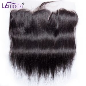 Pre plucked lace frontal closure Peruvian straight hair natural hairline remy hair ear to ear frontal with baby hair LeModa hair