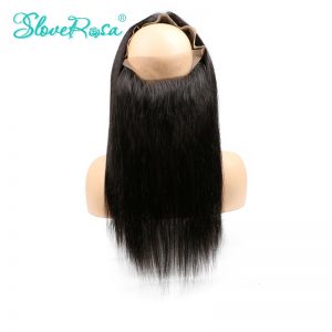 Slove Rosa 360 Lace Frontal Closure Straight Peruvian Remy Human Hair Pre Plucked Natural Hairline With Baby Hair Free Shipping