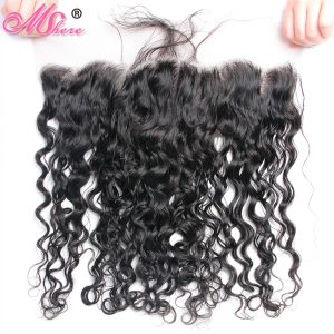 Pre Plucked Peruvian Water Wave Lace Frontal with Baby Hair Mshere Remy Hair Ear to Ear 13*4 closure 10-20 inches