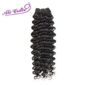 ALI GRACE Hair Peruvian Deep Wave Hair 1 Bundle 100% Remy Human Hair Weave Natural Color  12-28 Inch