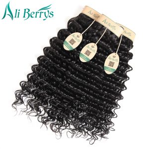 Ali Berrys Hair Peruvian Deep Wave Remy Hair Bundles 8-28 Inches Deep Wave Peruvian Human Hair Bundles Natural Color Curly Weave