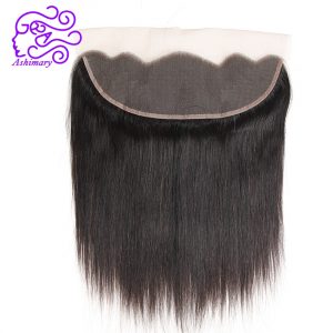 Ashimary Peruvian Straight Hair Lace Frontal Closure 13x4Inchs Remy Hair Closure Natural Color 100% Human Hair Free Shipping