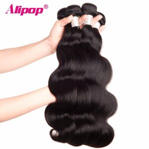 ALIPOP Peruvian Body Wave Bundles Remy Human Hair Bundles 1PC 10"-28" Hair Extensions Double Weft Hair Weave Can Be Dyed
