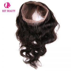 Hot Beauty Hair Peruvian Body Wave Hair 360 Lace Frontal Pre Plucked Hairline Free Part 100% Remy Human Hair Natural Color