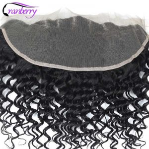 Cranberry Hair Ear To Ear Lace Frontal Closure 13"x4" Free Part Deep Wave Hair Closure Peruvian Remy Human Hair Frontal Natural
