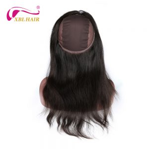 XBL Hair 360 Lace Frontal with Wig Cap Straight Peruvian Human Hair 100% Human Hair Remy 12-20" Free Shipping