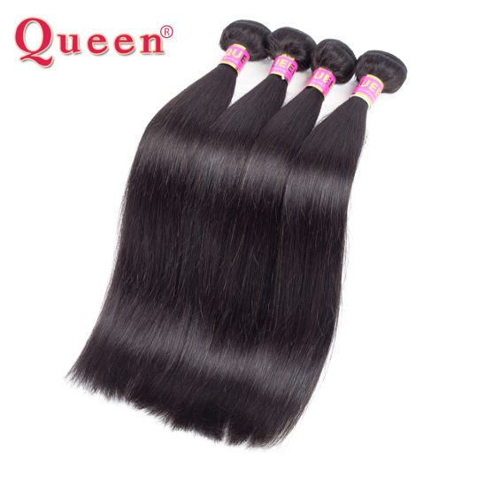 100% Remy Human Hair Extensions Queen Hair Products Peruvian Straight Hair Bundles 1PC Hair Weave 3 or 4 Bundles for one Head