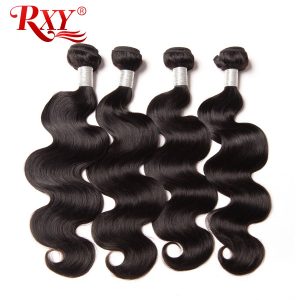 RXY Hair Peruvian Body Wave Bundles 10-28'' 100% Human Hair Bundles Remy Hair Extensions Weaving 1PC Natural Color