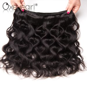 Oxeye girl Peruvian Body Wave Bundles Human Hair Weave 1Bundle Remy Hair Extension 10-28Inch Natural Color Can Be Permed