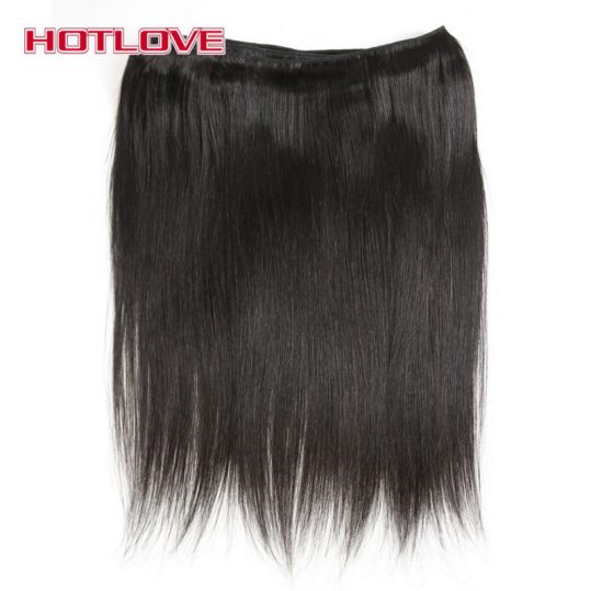 HOTLOVE Hair Peruvian Remy Hair Straight 100% Human Hair Weave Bundles 10"-28" Natural Black Hair Extension 1PC