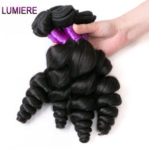 Lumiere Hair Loose Wave Peruvian Hair Weave Bundles 100% Remy Human Hair Extensions Natural Color One Piece Free Shipping