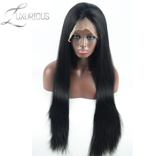 Luxurious 150% Density Peruvian Remy Hair Silky Straight Glueless Full Lace Human Hair Wigs With Baby Hair Natural Color