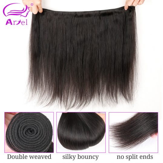 Ariel Hair Products Remy Peruvian Hair Bundles Straight 10"-28" Natural Color Can Be Dyed & Bleached Human Hair Weave
