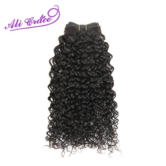 ALI GRACE HAIR Hair Peruvian Kinky Curly Weave Human Hair 1 Piece Natural Color 100% Remy Hair Bundles 10-28 Inch