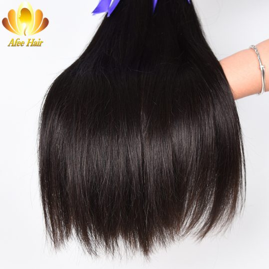 Ali Afee Hair Products Peruvian Straight Hair Only 1 Pc Natural Black Remy Human Hair Extension 8''-30''No Tangling No Shedding