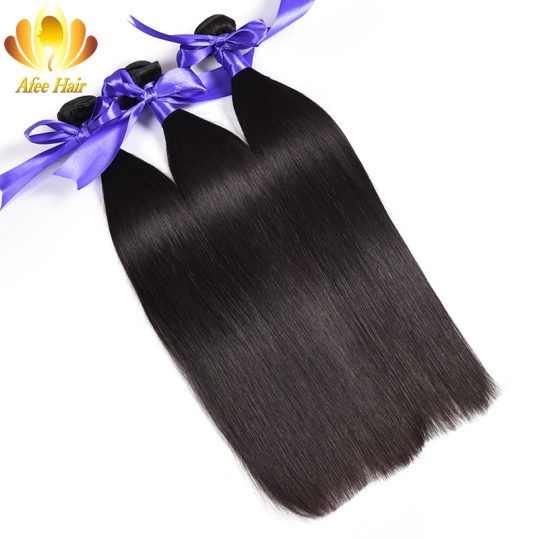 Ali Afee Hair Products Peruvian Straight Hair Only 1 Pc Natural Black Remy Human Hair Extension 8''-30''No Tangling No Shedding